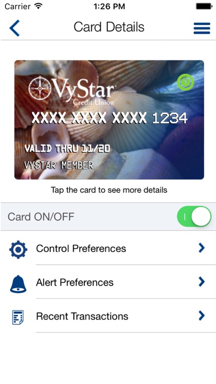 VyStar Card Control
