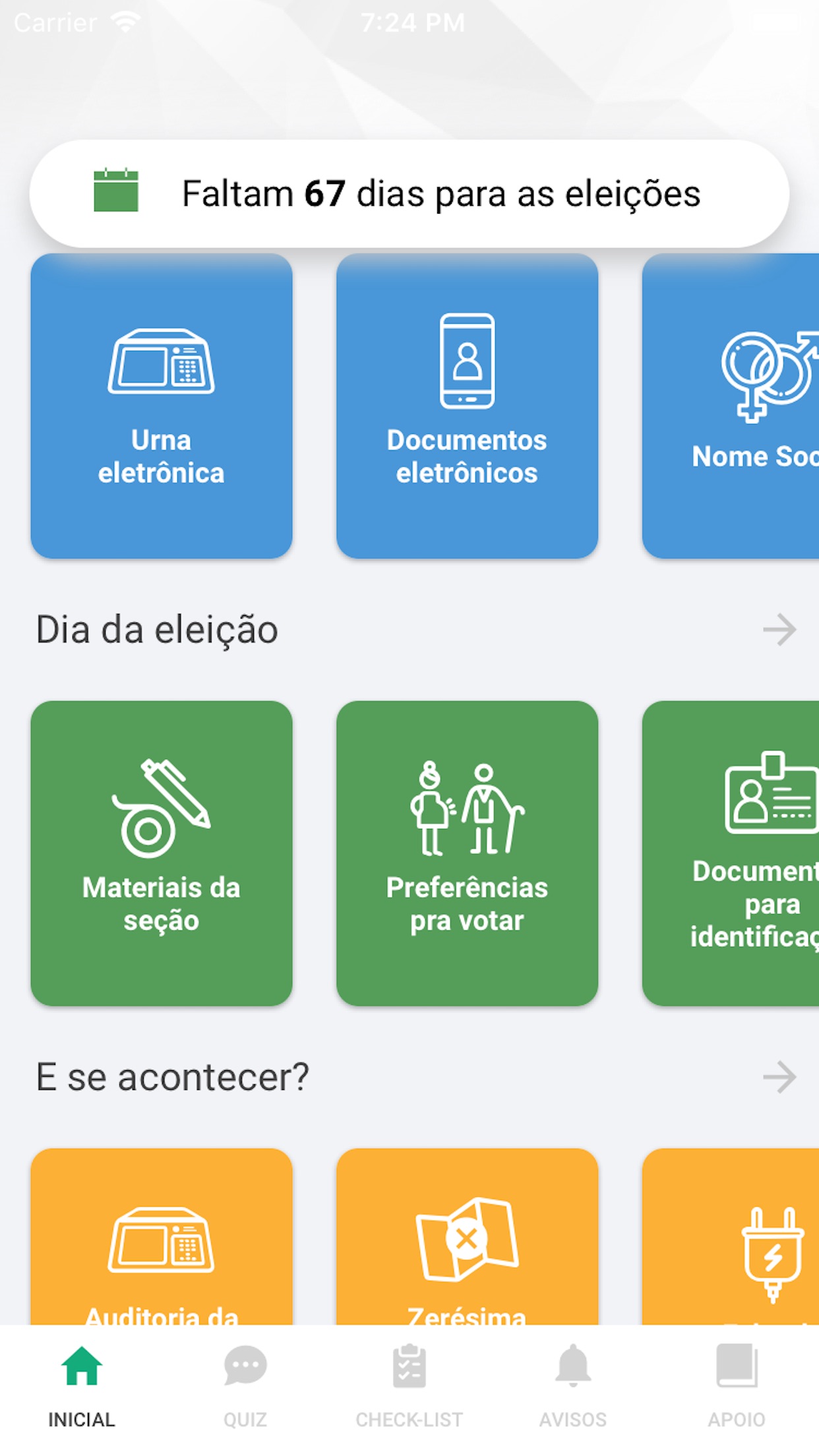 Screenshot do app Mesário