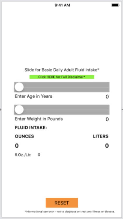 Fluid Intake Calculator