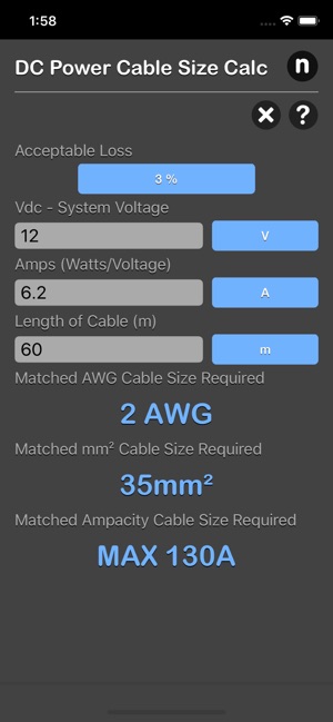 DC Power Cable Size Calc(圖5)-速報App