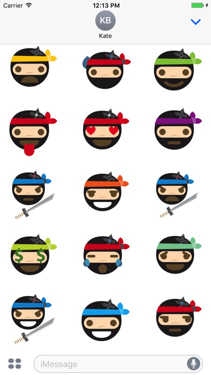 Ninja Emoji and Smiley Sticker pack