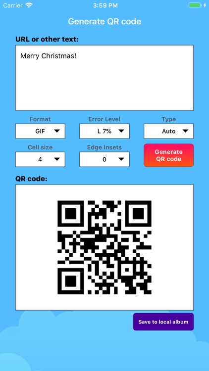 Generate QR code