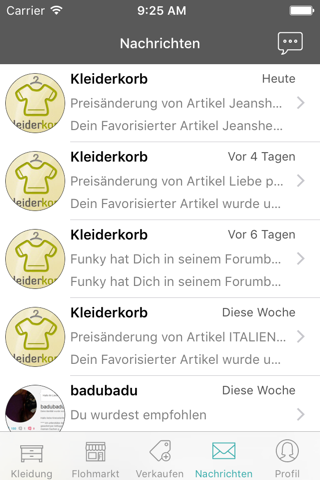 Kleiderkorb screenshot 2