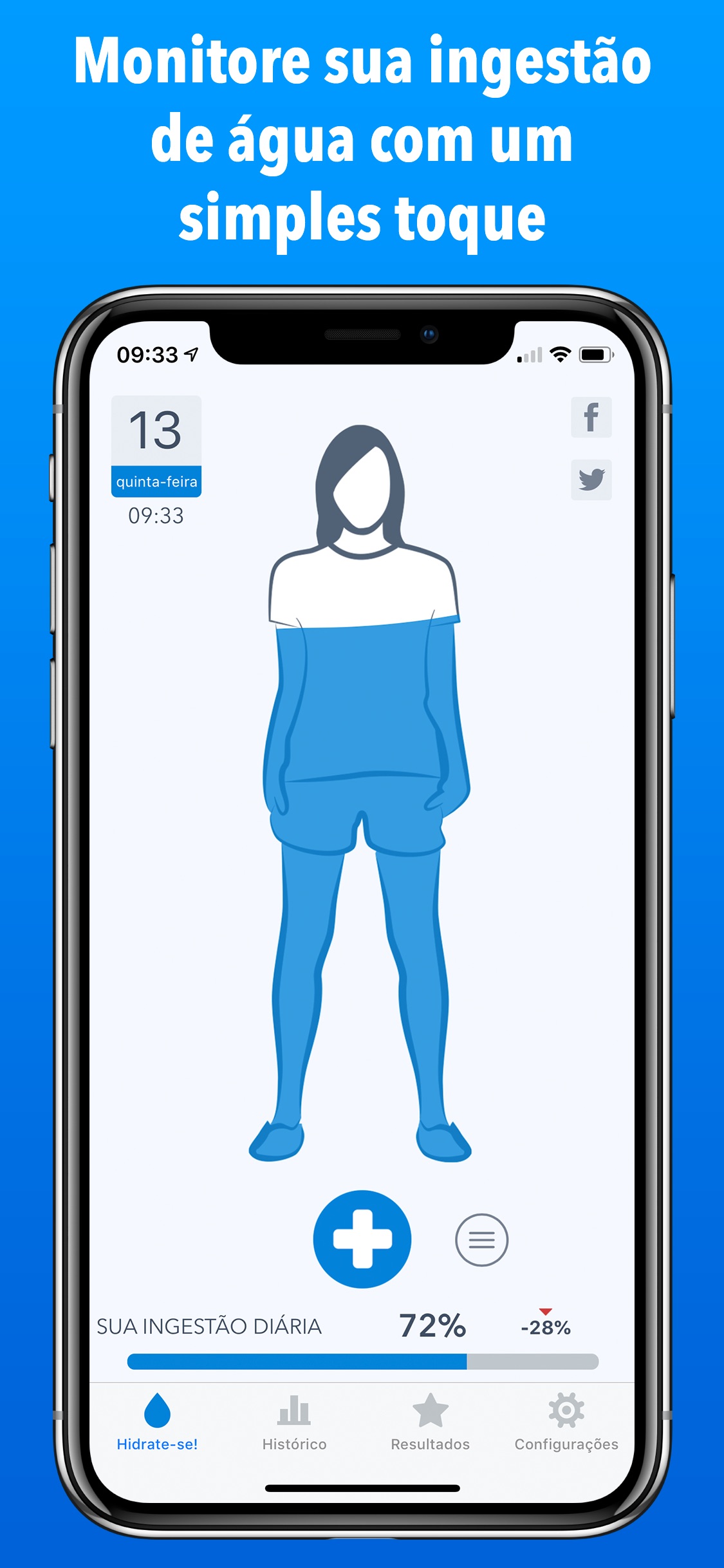 Screenshot do app WaterMinder
