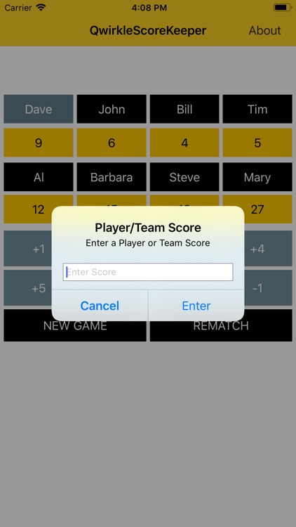 Qwirkle Score Keeper