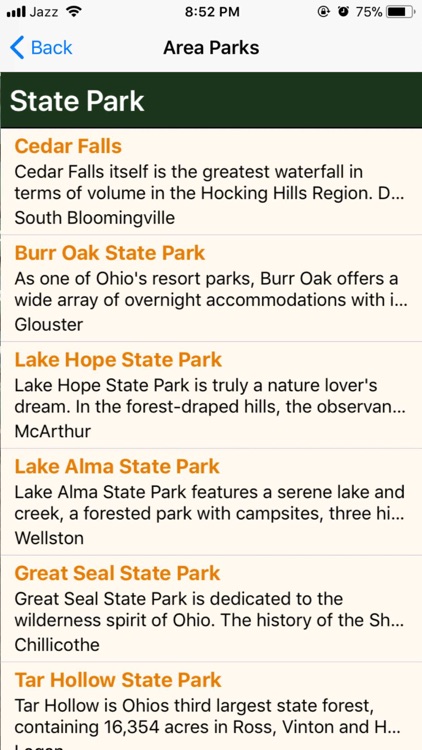 Hocking Hills Visitors App