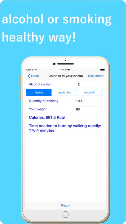 Alcohol&Smoking Calculator
