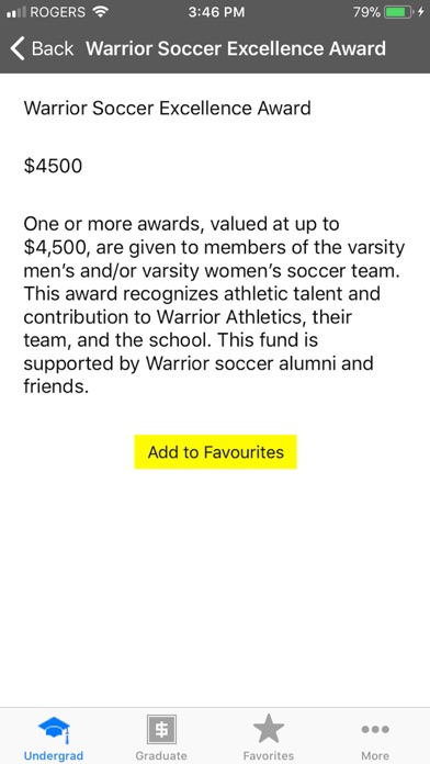 UW Scholarships screenshot 3