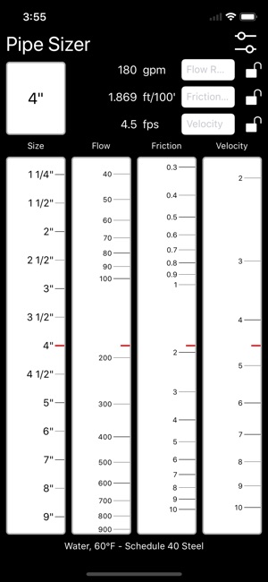 Pipe Sizer - Water