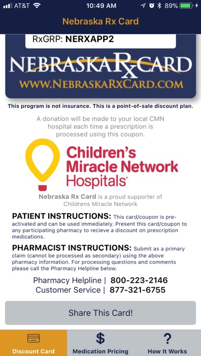 Nebraska Rx Card screenshot 2