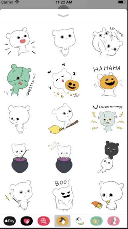 Halloween white bears stickers