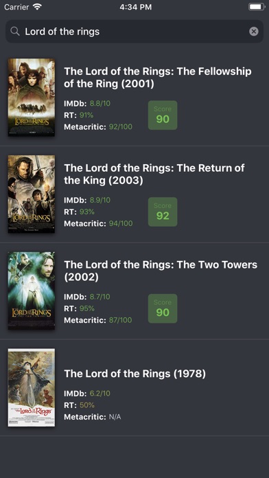 Movie Ratings Screenshots