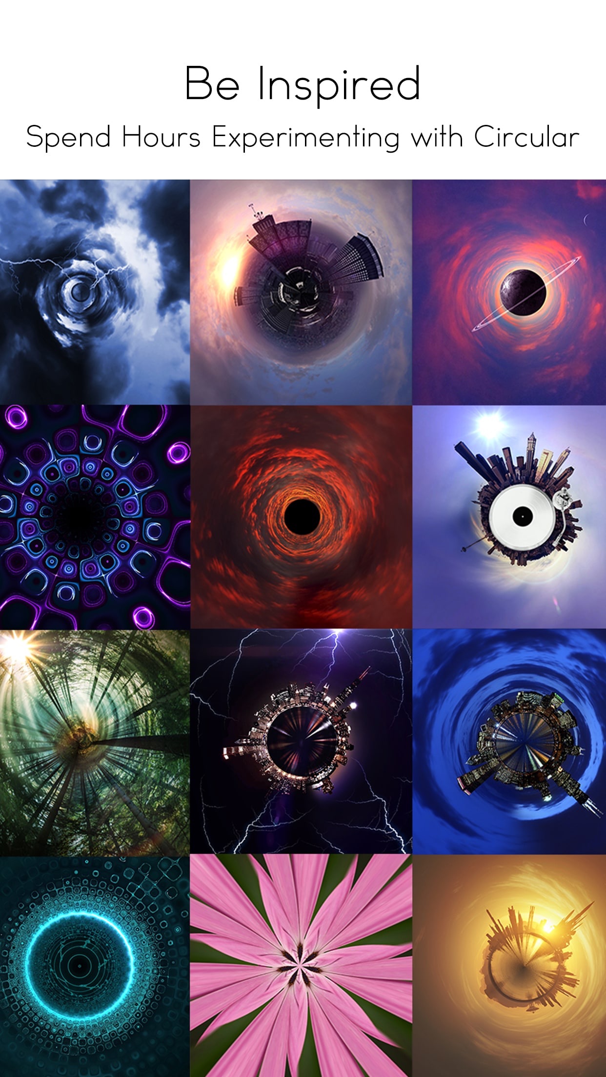 Screenshot do app Circular Tiny Planet Editor