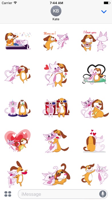 Dog love cat stickers screenshot 2