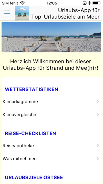 Urlaubs-App für Strand+Mee(h)r