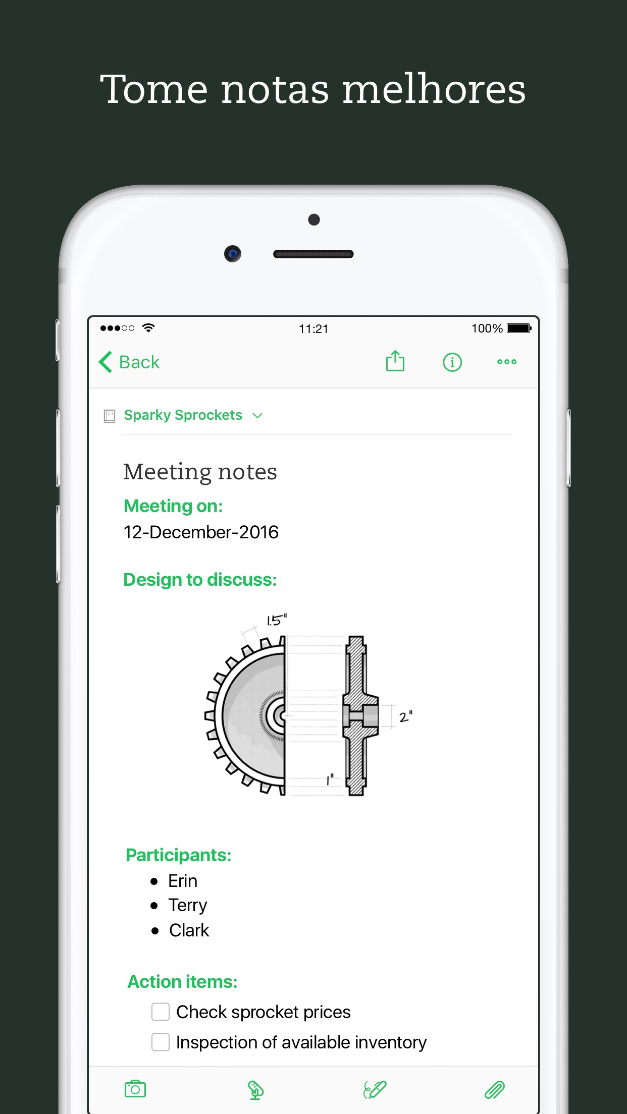 Screenshot do app Evernote
