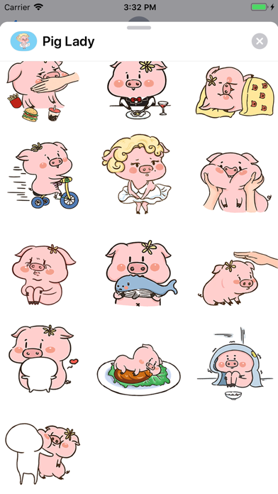 Pig Lady Animated Stickers screenshot 2