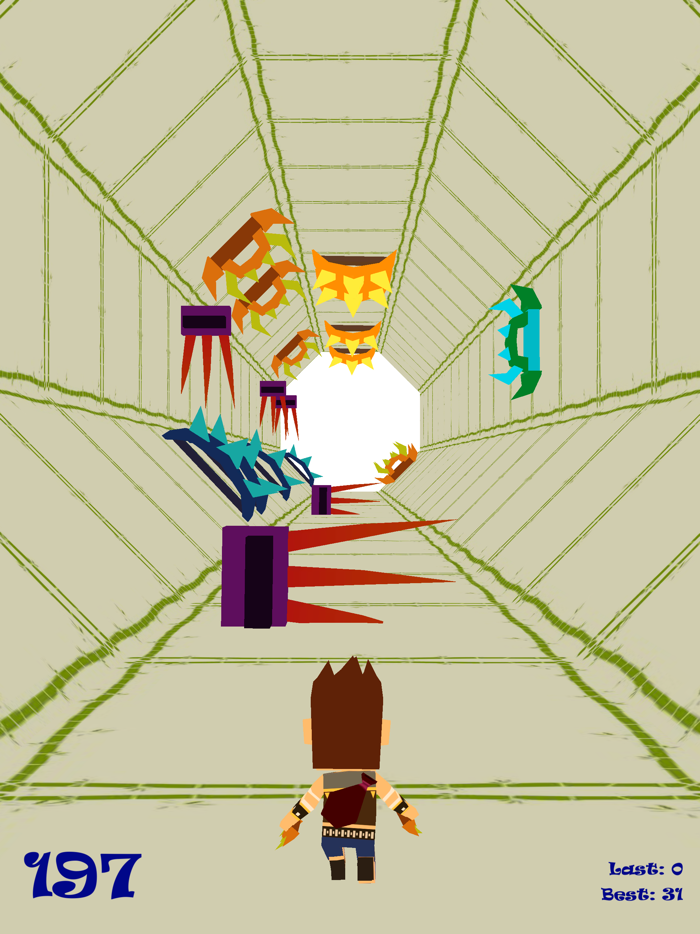 年轻男孩隧道冒险运行