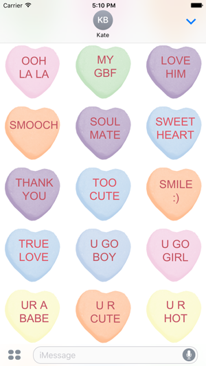 Candy Hearts 1 Stickers(圖4)-速報App