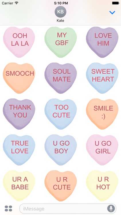 Candy Hearts 1 Stickers screenshot-3