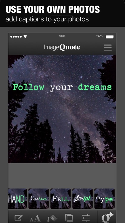 ImageQuote - add text captions to photos pictures