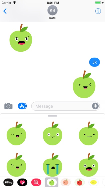 Cute Green Apple Stickers screenshot-3