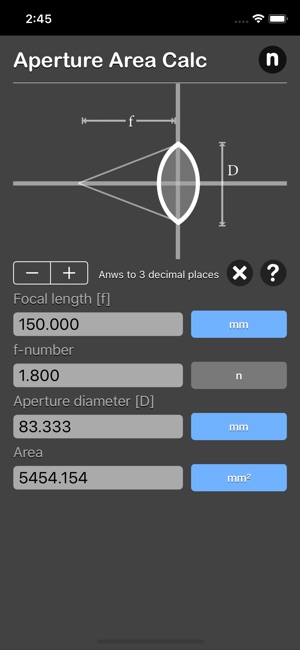 Aperture Area Calculator(圖2)-速報App