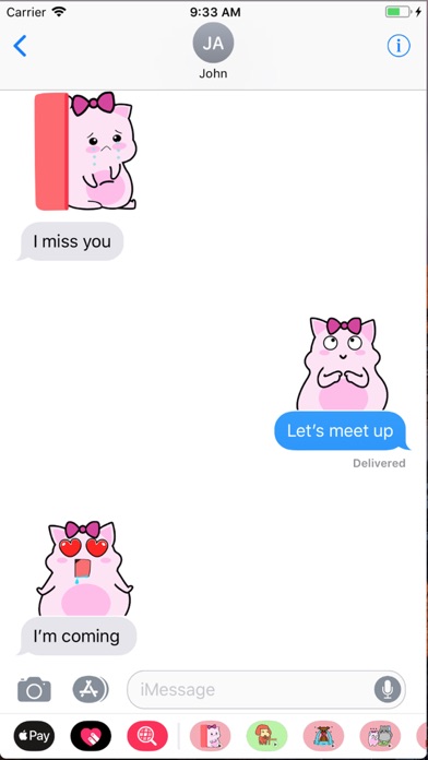 Nana - Pink Cat Emoji GIF screenshot 4