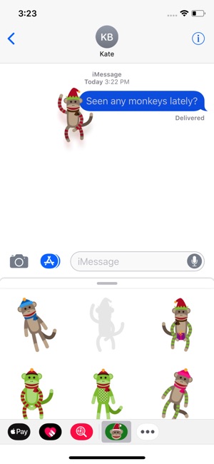 Merry Sock Monkey Stickers