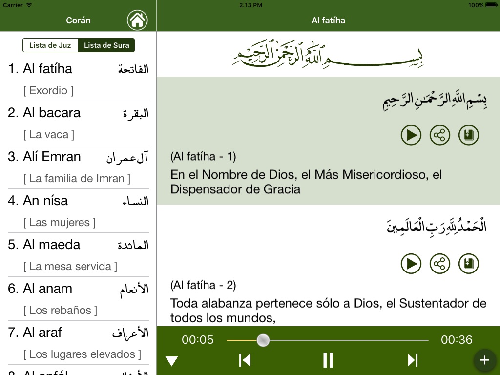 Corán en español screenshot 2