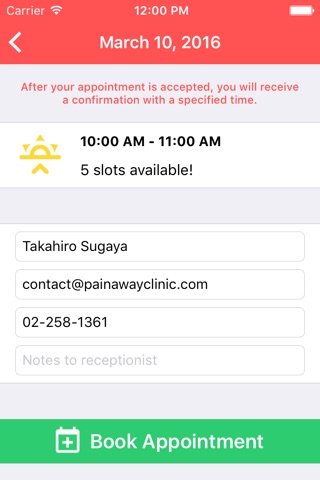 Pain Away - Booking App screenshot 4