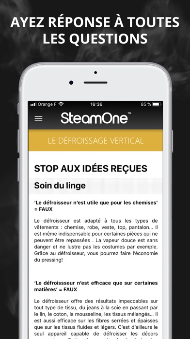 SteamOne, défroisseur vapeur screenshot 3