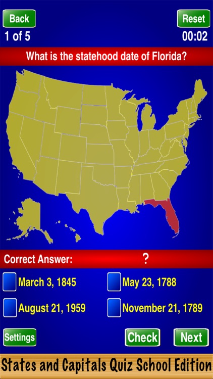 States and Capitals Quiz School Edition
