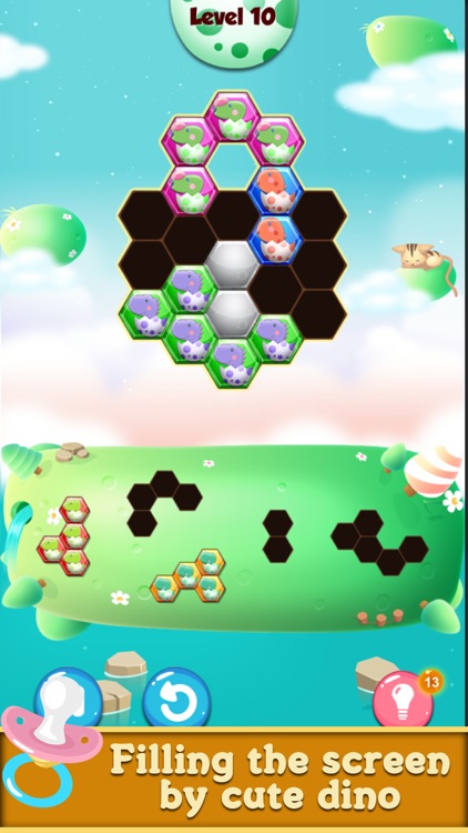 Dinosaur hexagon puzzle games