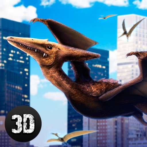 Pterodactyl Dino City Attack Simulator 3D Icon