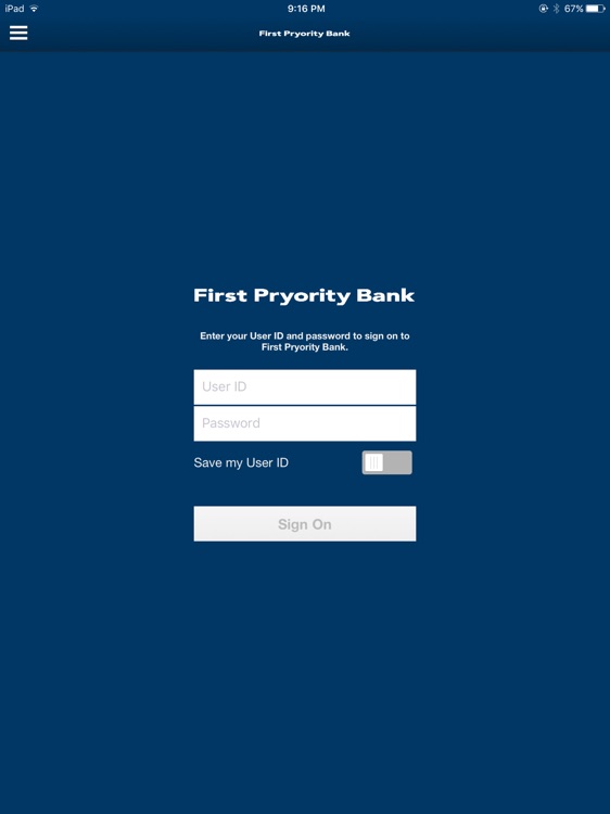 First Pryority Bank for iPad