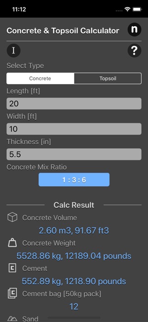 Concrete & Topsoil Calculator(圖4)-速報App