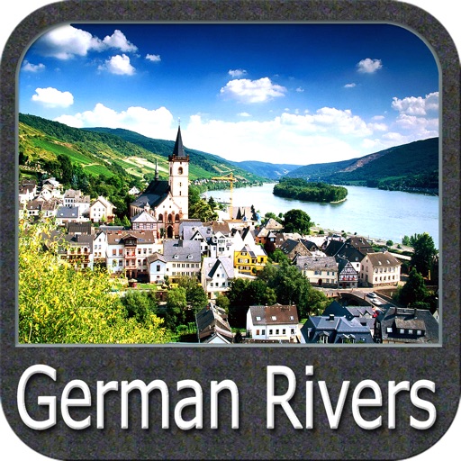 German rivers GPS nautical map icon