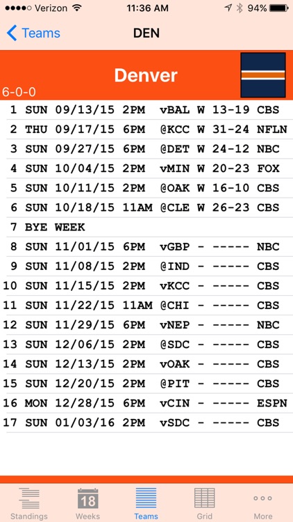 Pro Football Schedule screenshot-3