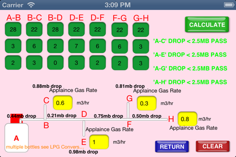 GB GAS L.P.G. PIPE SIZING APP - náhled