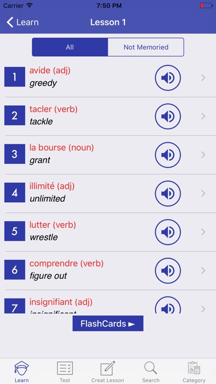 Learning French Vocabulary