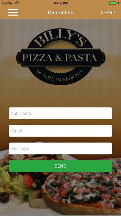 Billy's Pizza & Pasta screenshot 3