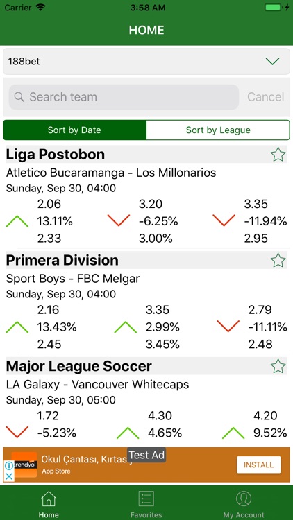 Changes in Bet Odds