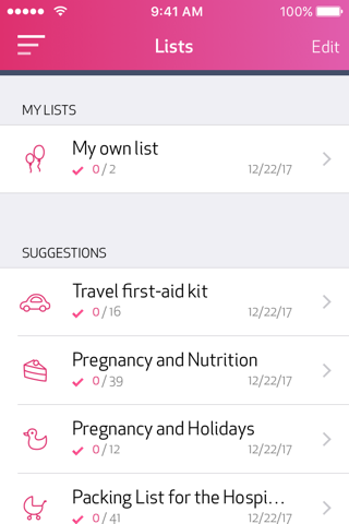 BabyCheck - Todos and Task - náhled