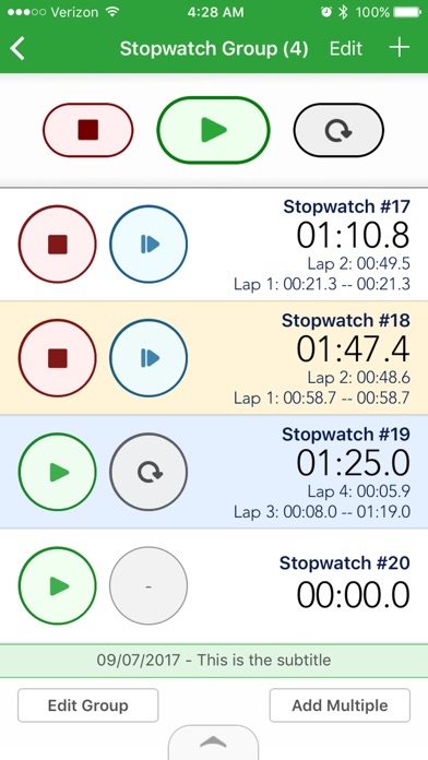 Stopwatch Groups Lite screenshot 3