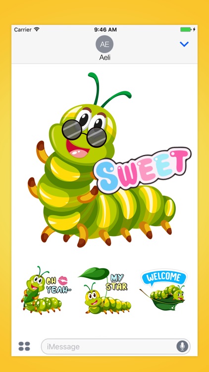 Caterpillar Crawling Stickers Pack
