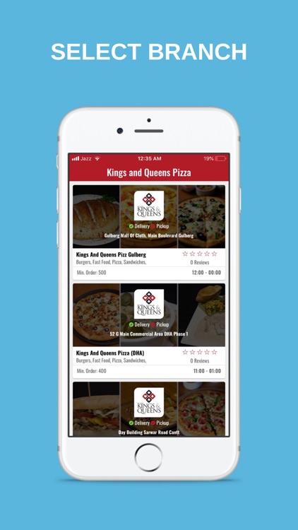 Kings & Queens Pizza App
