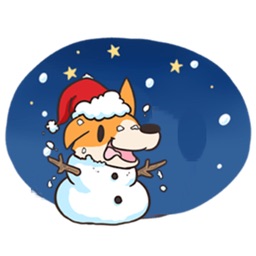 Merry Xmas Corgi Dog Sticker