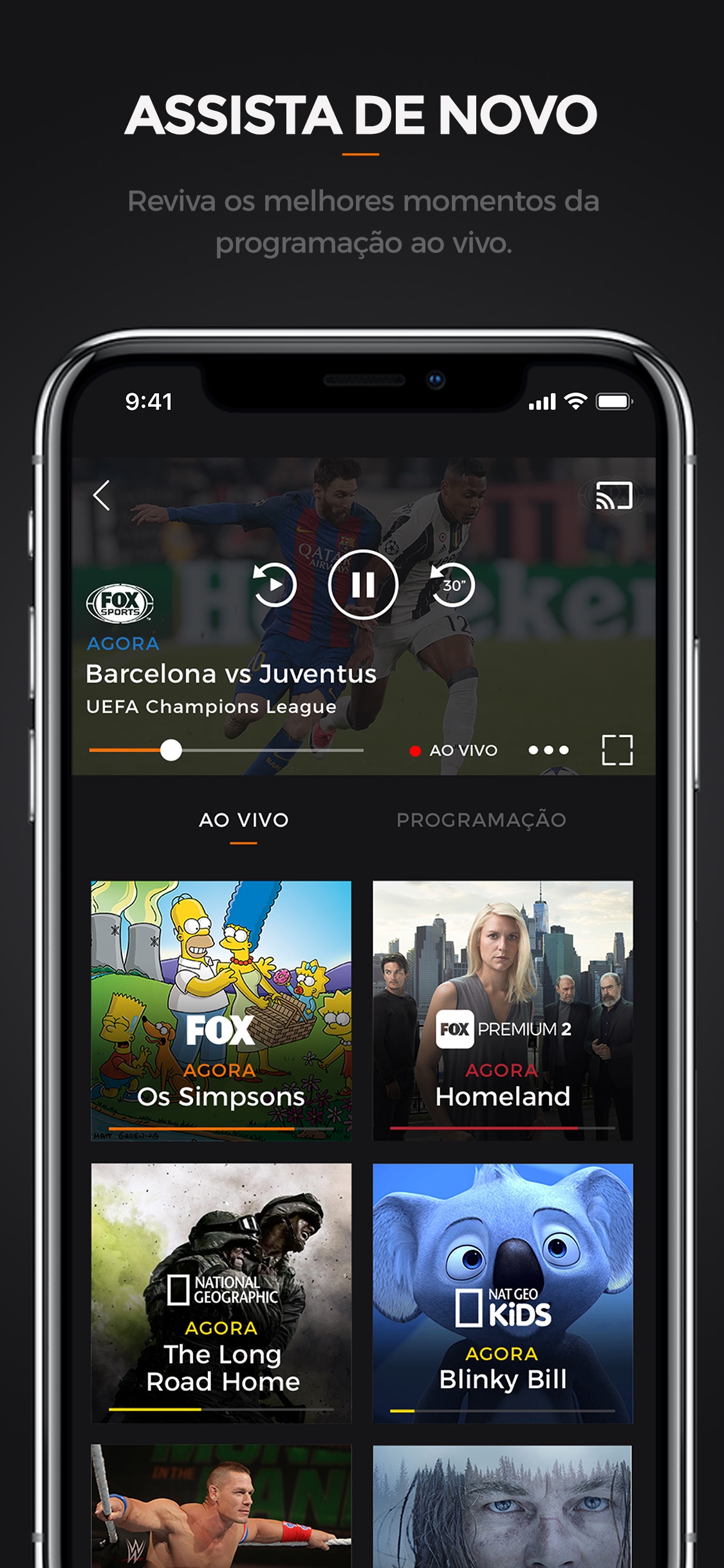 Screenshot do app FOX Brasil