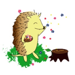 Happy Life Of Hedgehog Sticker